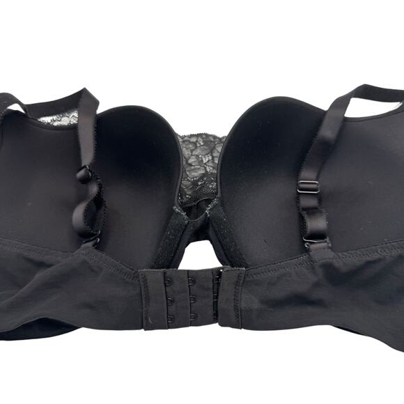 Victoria’s Secret 36DD Push Up Lined Supported Black Lace Applique Bra - Picture 3 of 8
